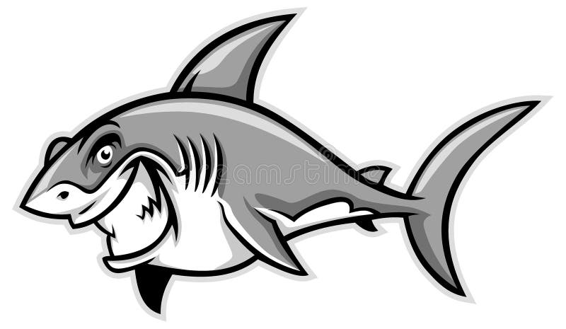 Great white shark smiling vector illustration