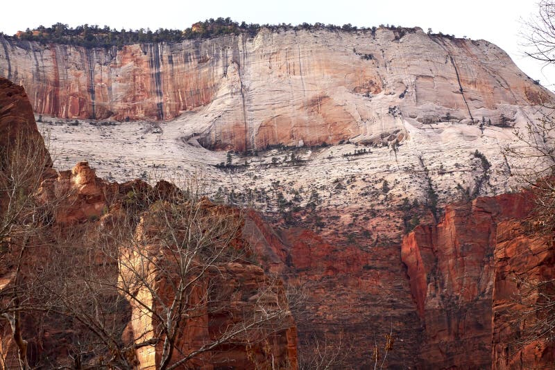 Great White Throne Red Rocks Zion Canyon Utah