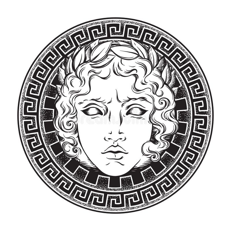 Grecki i rzymski bóg Apollo Ręka rysujący antyka stylu logo lub druku projekta sztuki wektoru ilustracja ilustracji Grecki i rzymski bóg Apollo Ręka rysujący antyka stylu logo lub druku projekta sztuki wektoru ilustracja ilustracji