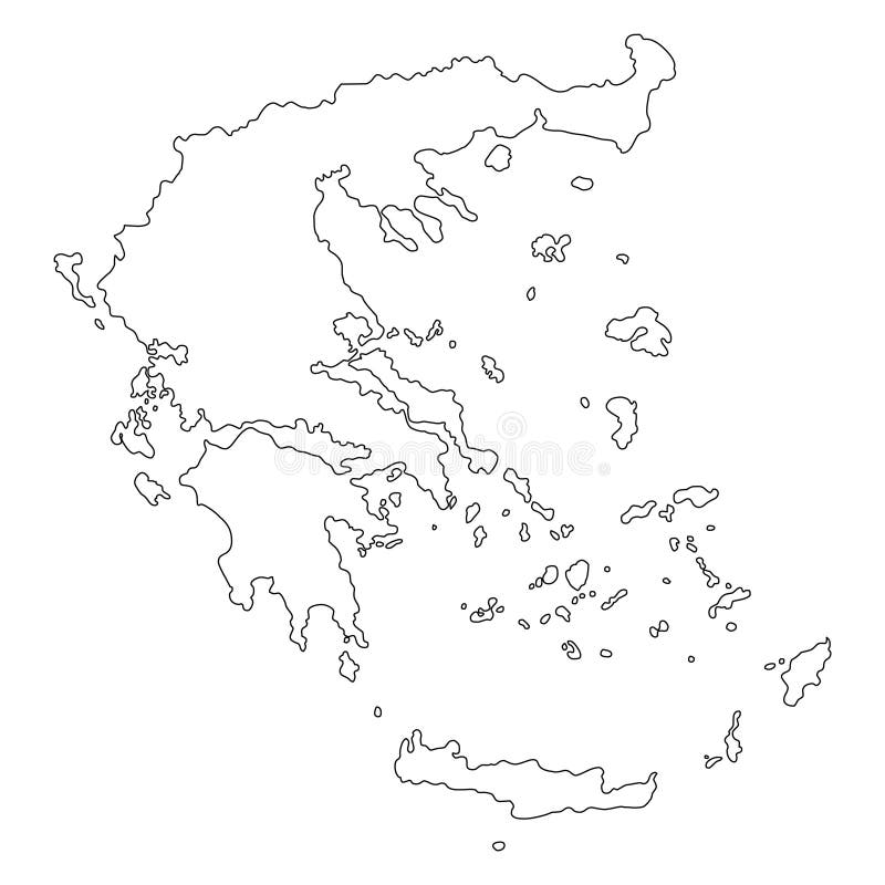 Greece Outline Map Vector Illustration Stock Vector Illustration of