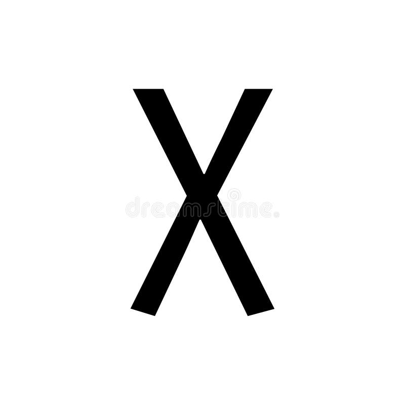 Chi Greek alphabet design trendy vector illustration