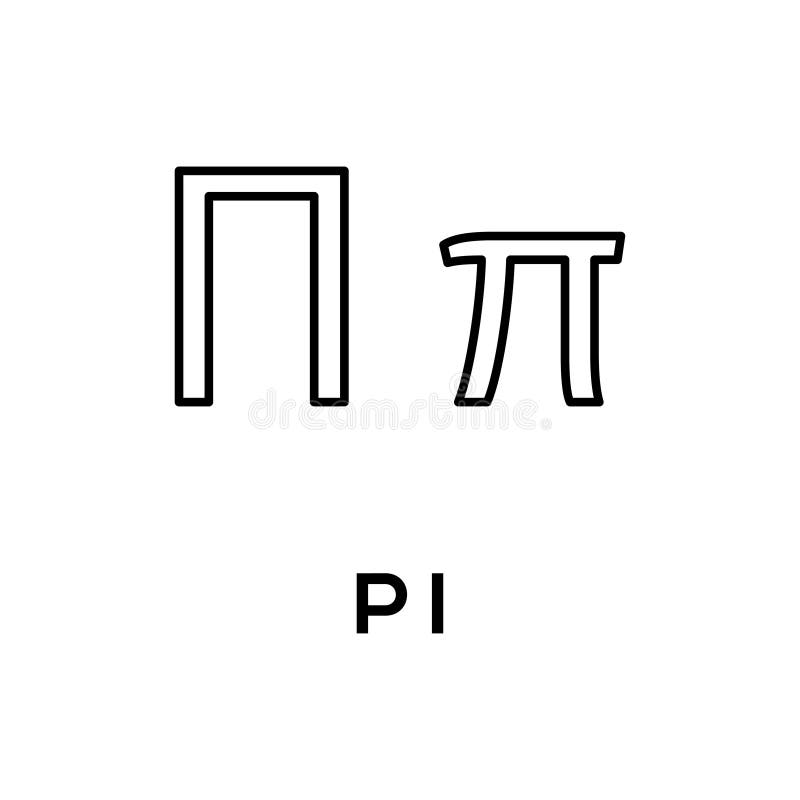 Pi Greek alphabet design trendy vector illustration