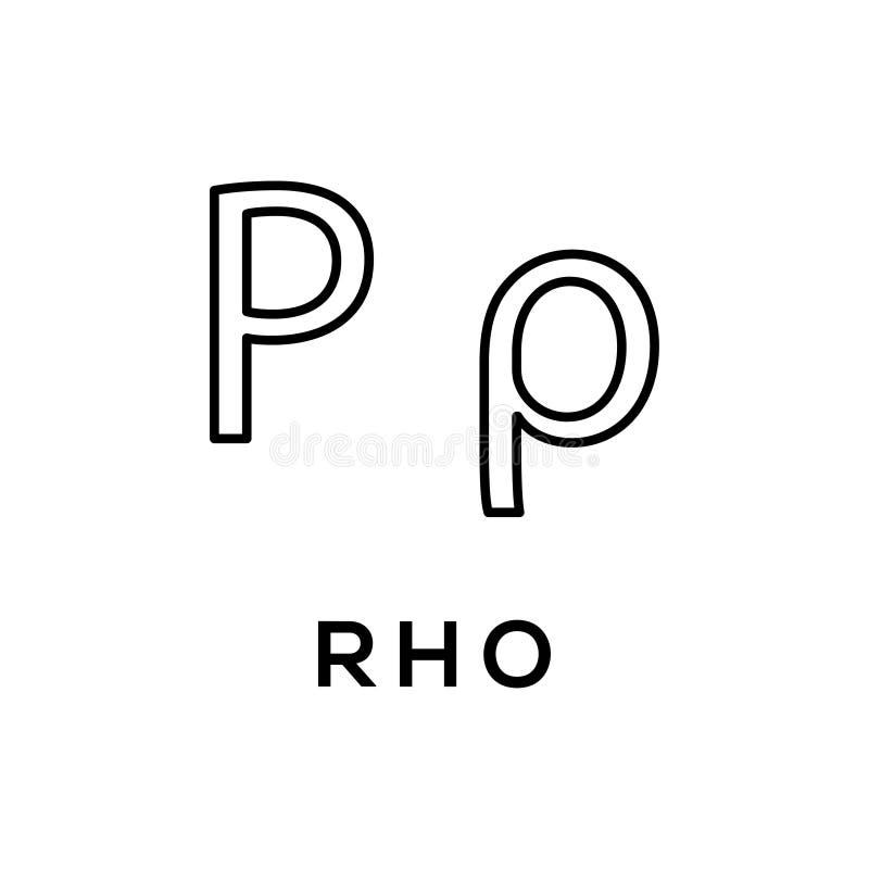 Rho Greek alphabet design trendy stock illustration