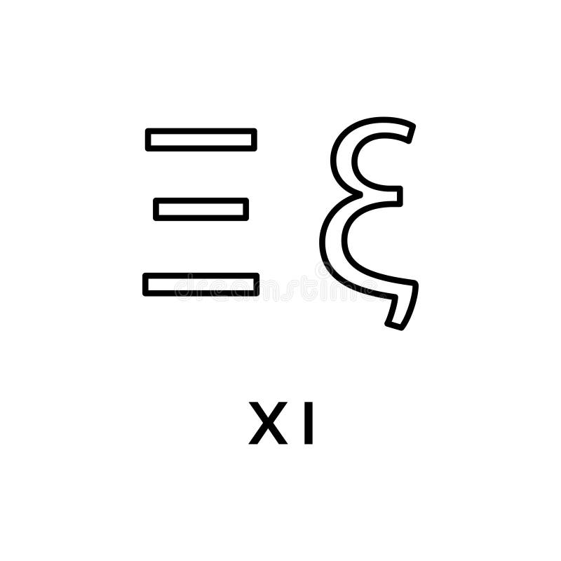 Xi Greek alphabet design trendy royalty free illustration