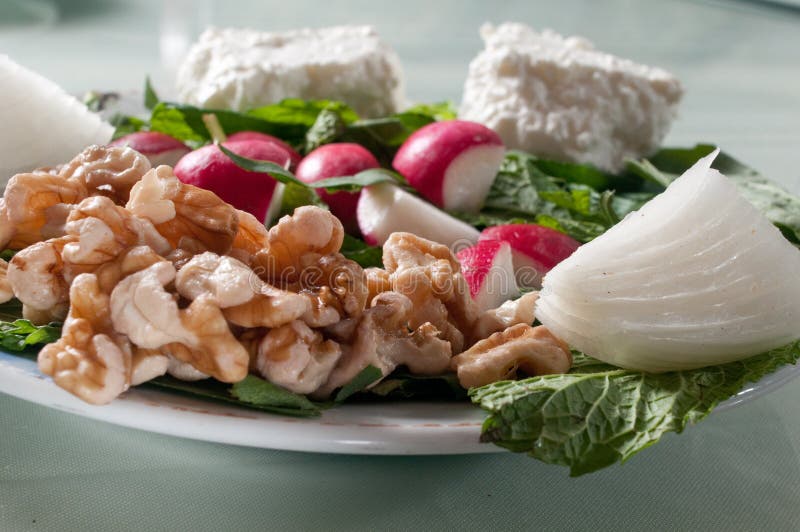 Greek appetizer plate stock image. Image of salad, walnut 18889427