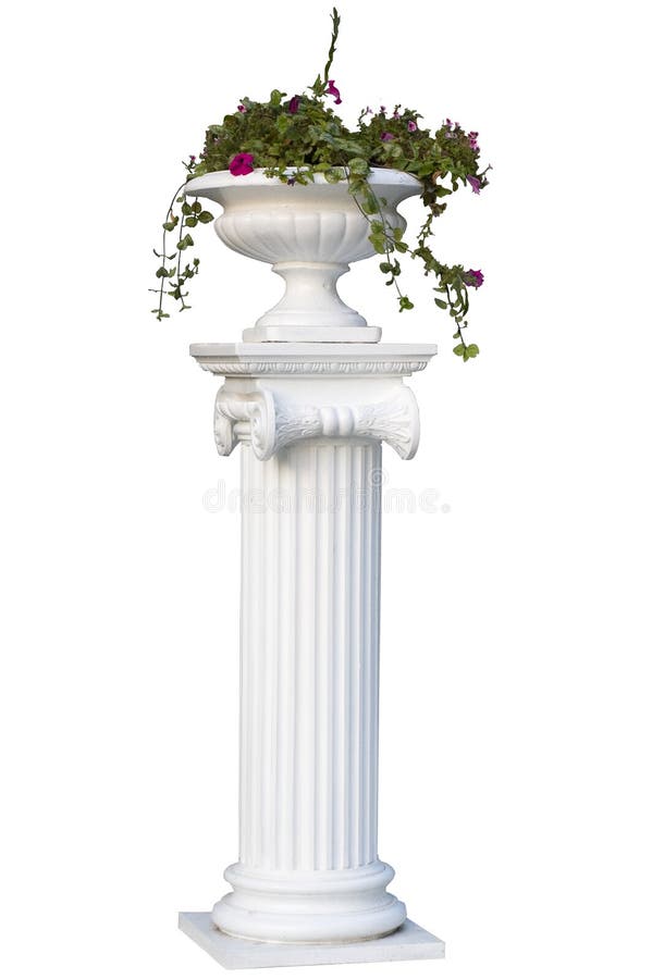 Greek column with flower on the top