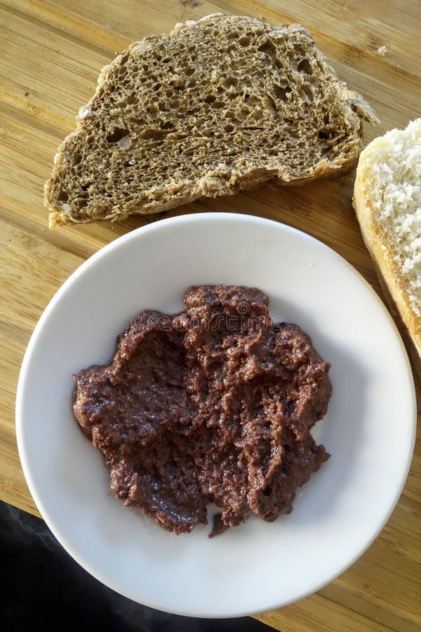 Greek Cuisine. Delicious Black Olive Paste Stock Image Image of olive