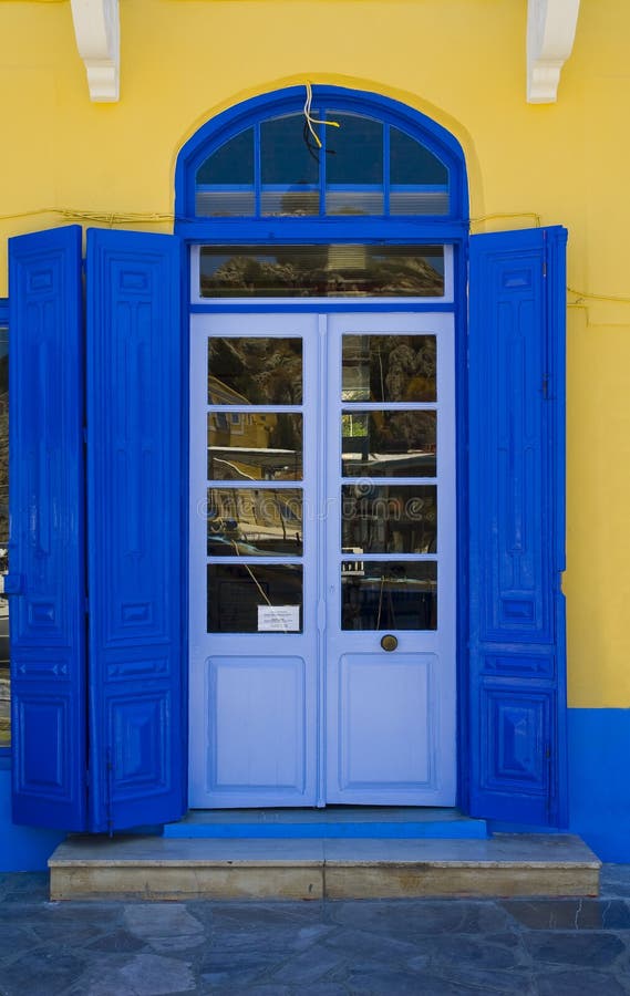 Greek doorway stock photo. Image of shop, traditional - 10523376