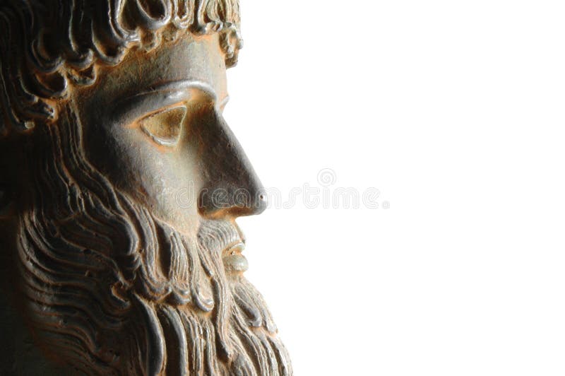 Greek god in profile