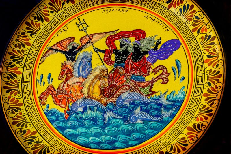 Greek God Sea Poseiden Ancient Replica Pottery Athens Greece Editorial Greek God Sea Poseiden Ancient Replica Pottery Athens Greece Editorial