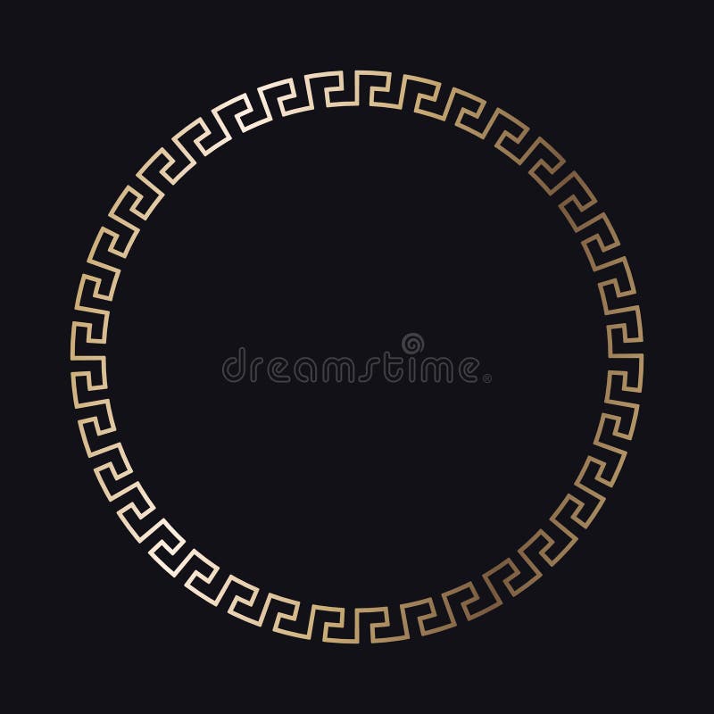 Greek Gold Frame on a Black Background, Vector Stock Vector ...