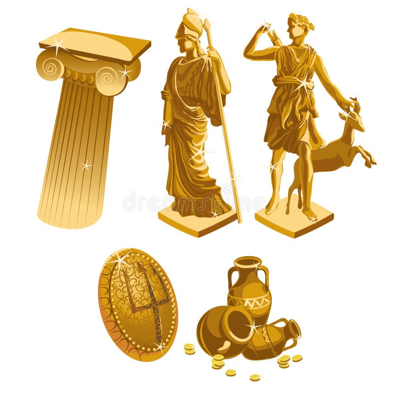 Greek golden lyre stock vector. Illustration of background 17908589