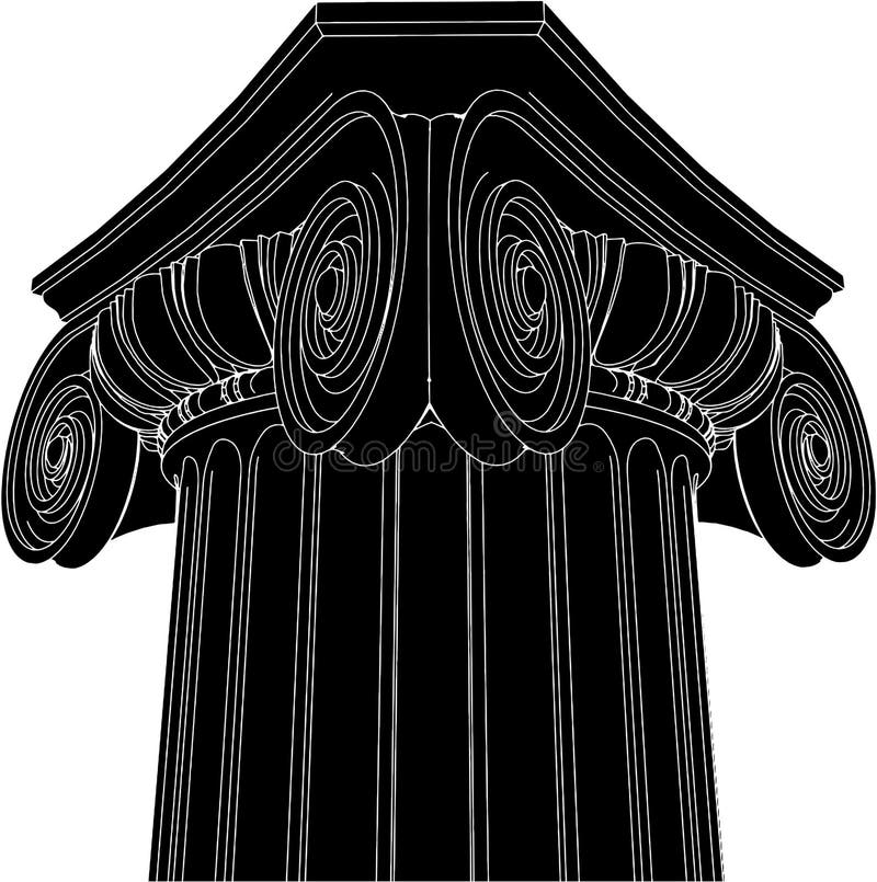 Greek Ionic Column Vector 03 royalty free illustration