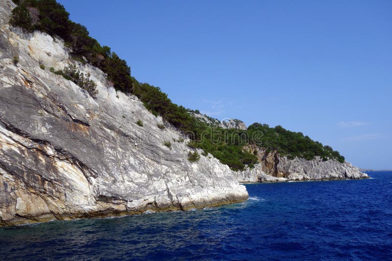 Greek Island Coastline stock image. Image of turquoise - 74340587