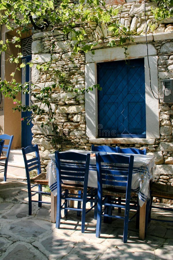 Greek outdoor tavern table