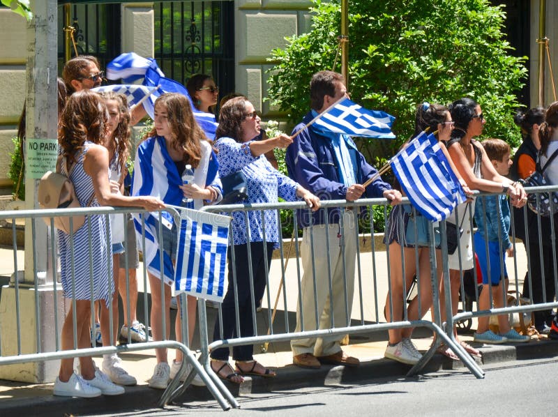 Greek Parade in NYC editorial photo. Image of america 256829776