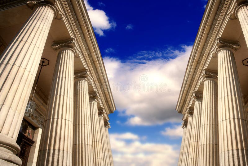 Roman Columns Concept for Law and Justice. Lawyer and Banking Avatar