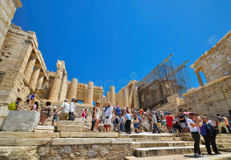 Greek ruins of Parthenon on the Acropolis in Athens, Greece royalty free stock photography