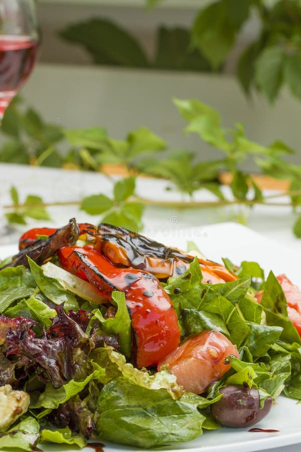 Greek salad on the table