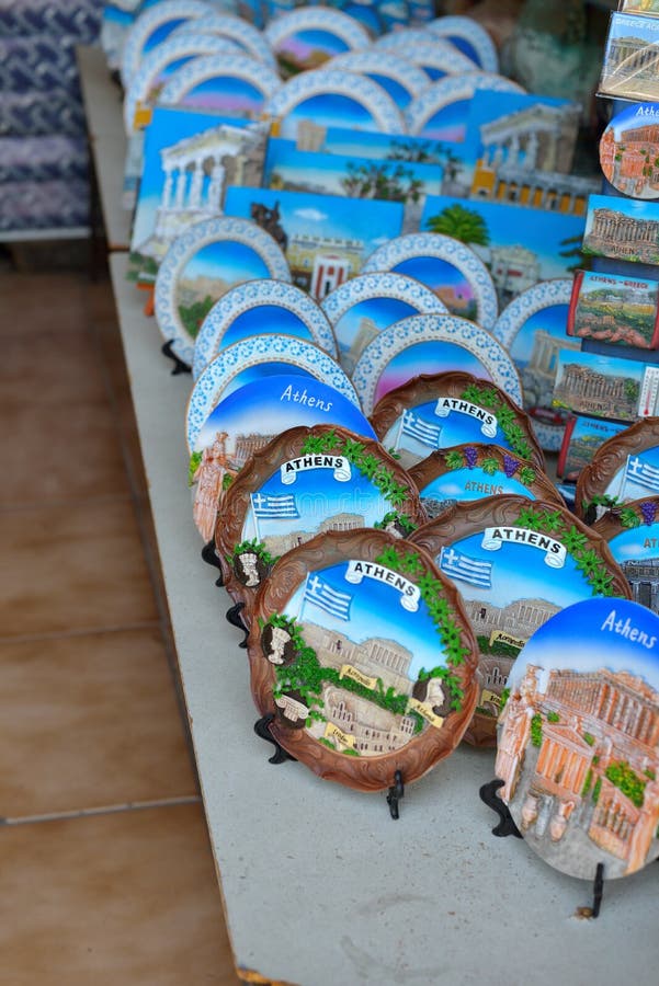 Greek Souvenirs in Plaka, Athens Stock Photo Image of carving