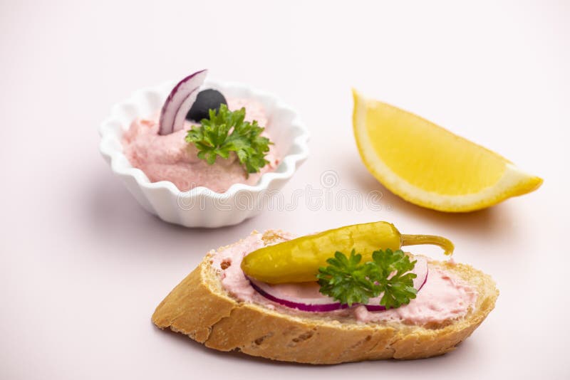 Greek taramas spread stock photo. Image of bowl, mezze 263862306