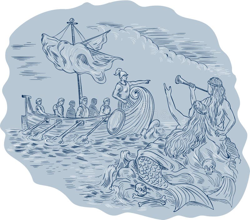Sirens Greek Mythology Drawing