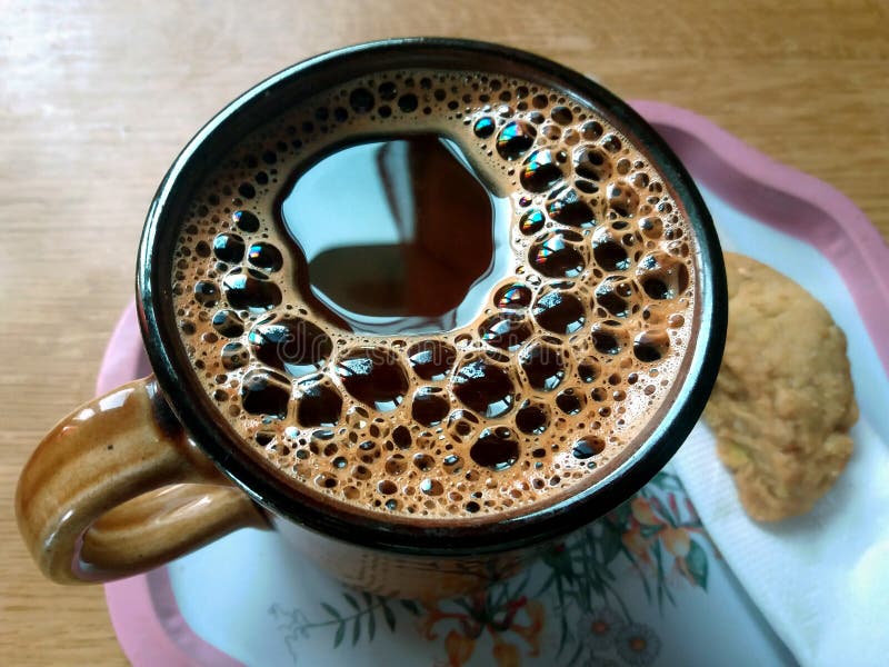 Greek Turkish Coffee in a Tray Stock Image Image of cookie, east