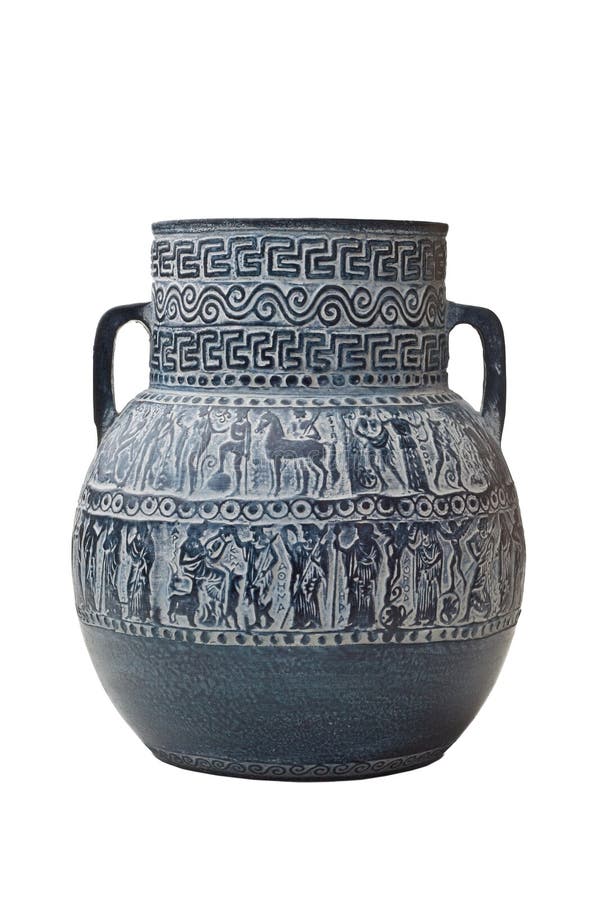 Blue Greek vase. stock photo. Image of culture, aegean 7387976