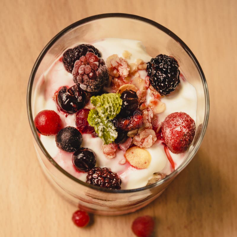 Greek Yogurt with Cereal and Jam Stock Image Image of parfait, greek 78988343