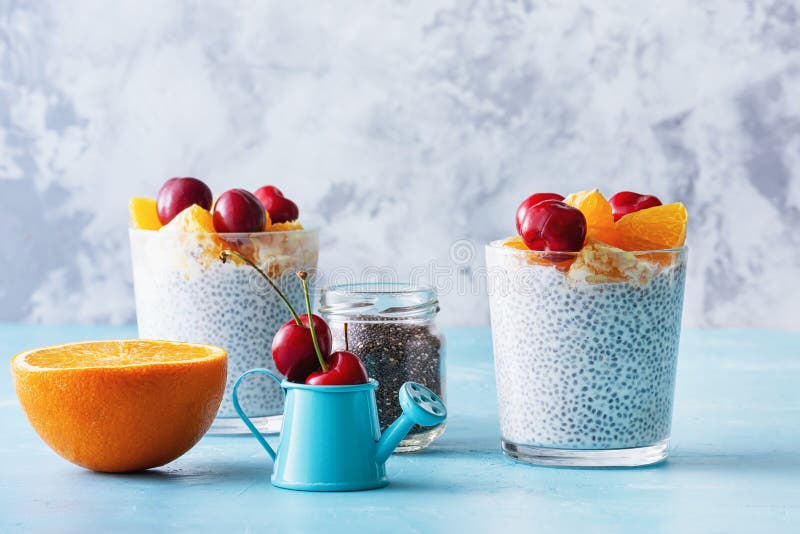 Greek Yogurt Dessert with Chia Seeds Superfood royalty free stock photo Greek Yogurt Dessert with Chia Seeds Superfood royalty free stock photo