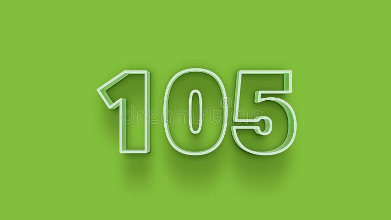 Green 3d Symbol of 105 Number Icon on Green Background Stock Green 3d Symbol of 105 Number Icon on Green Background Stock