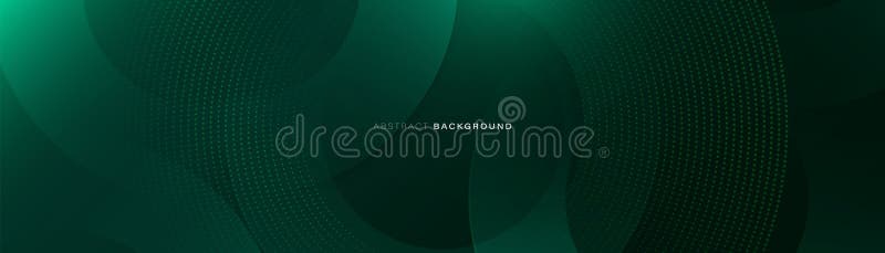 Green abstract background with glowing circle geometric lines. Modern shiny green lines, dots pattern. Futuristic technology stock illustration