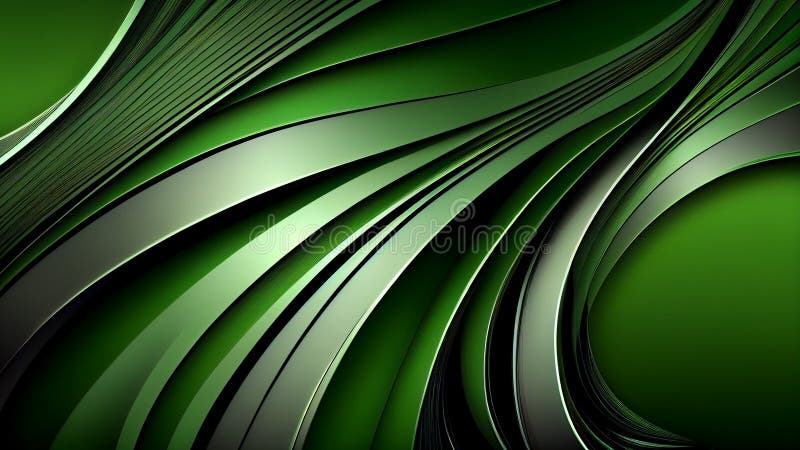 Green Abstract Background with Wavy Lines. Illustration Stock ...