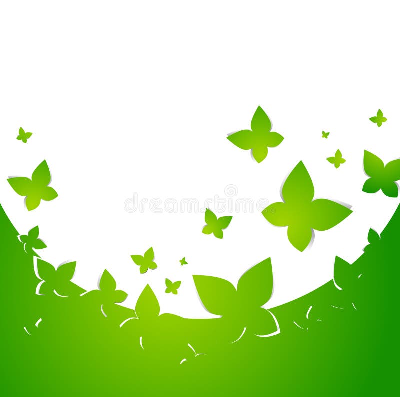 Green Abstract Butterfly Frame Stock Vector Illustration of border