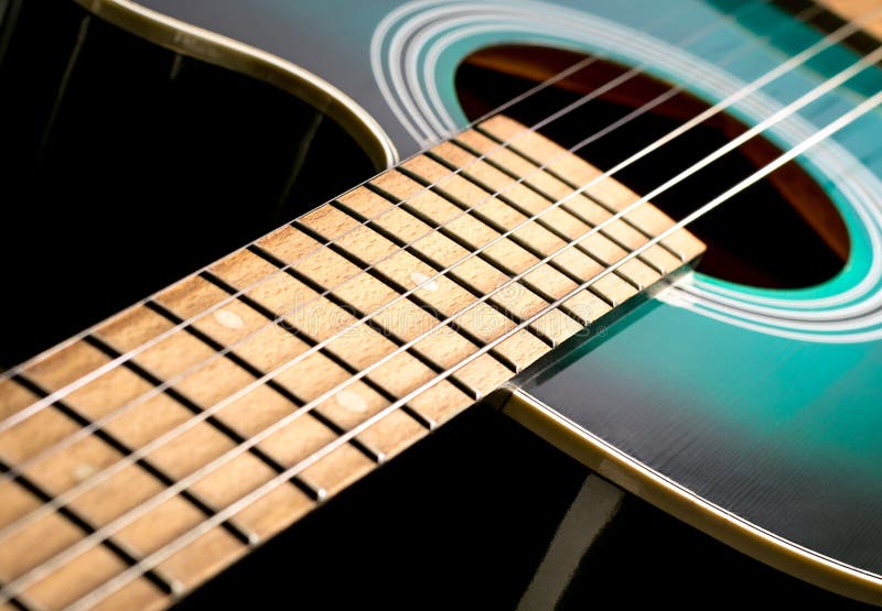 Green acoustic guitar stock photo. Image of instrument 50615240