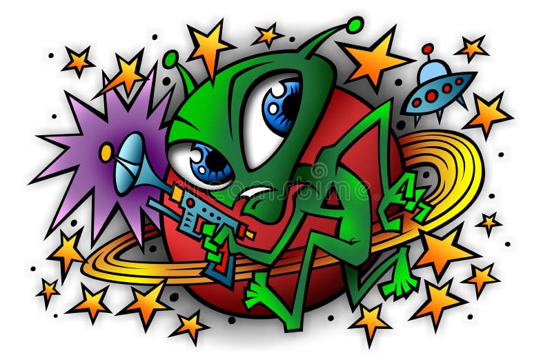 Green Alien royalty free illustration