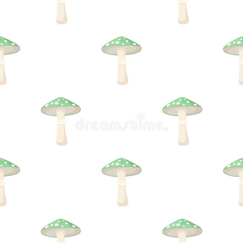 Green amanita icon in cartoon style isolated on white background. Mushroom pattern stock vector illustration. royalty free illustration
