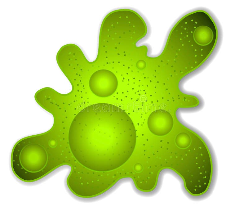 Green Amoeba Microbe Clip Art. A clip art illustration of a big ugly amoeba or other kind of microbial being in green colors stock illustration Green Amoeba Microbe Clip Art. A clip art illustration of a big ugly amoeba or other kind of microbial being in green colors stock illustration