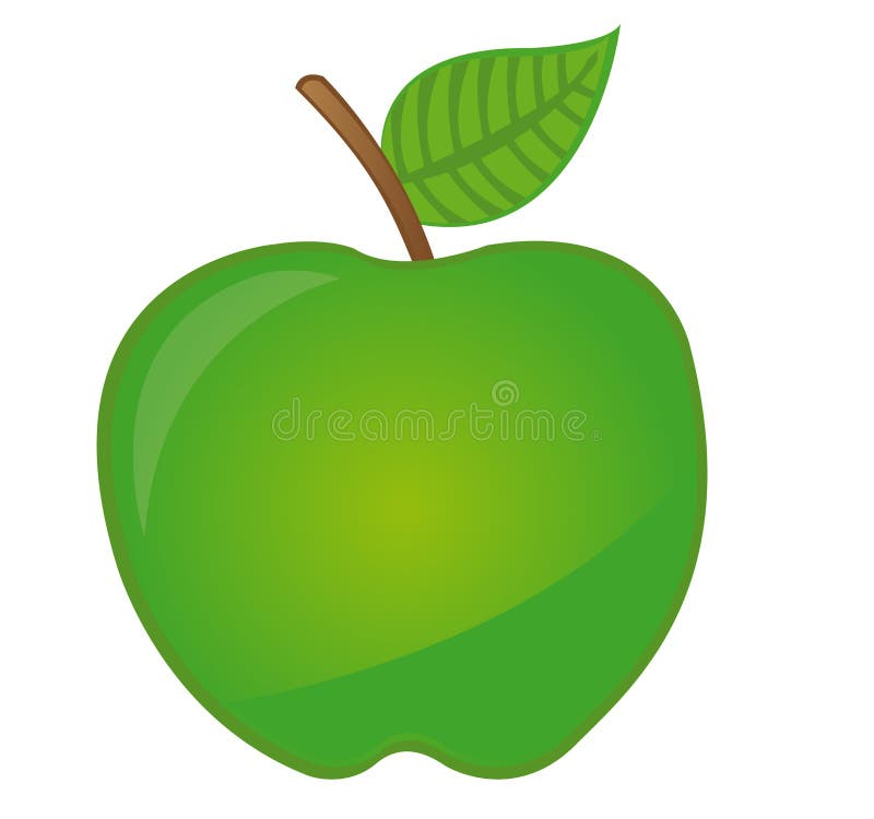 Green apple cartoon stock vector. Illustration of healthy 21443312