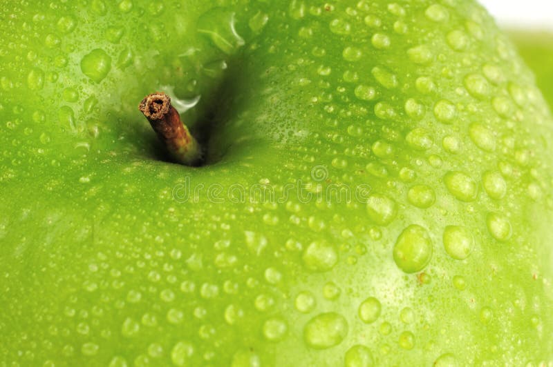 Green apple, closeup