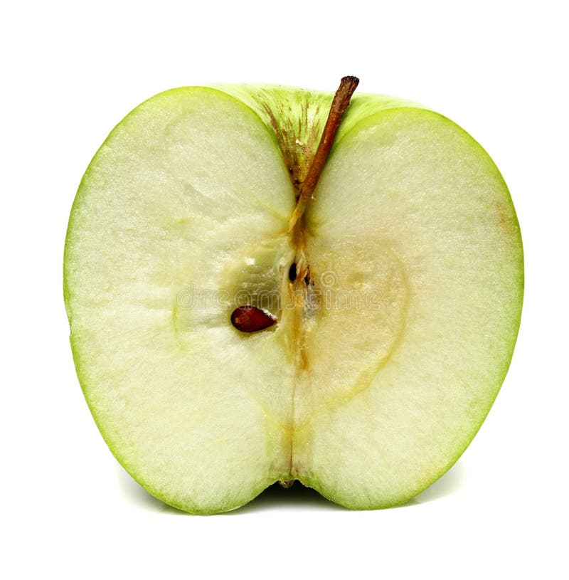 Green apple is in a cut