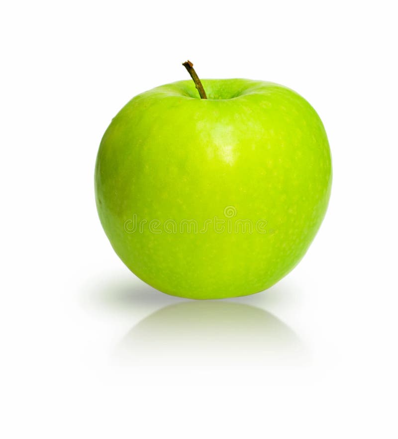 Green apple isolated on the white