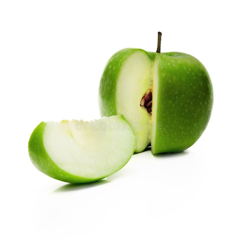 Green apple and slice stock image. Image of exposure 22410957