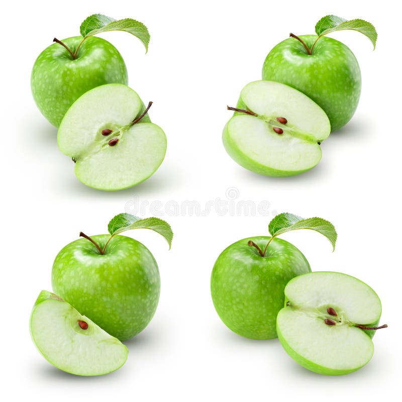 Green Apple Slice Collection Stock Photo Image of fresh, bright
