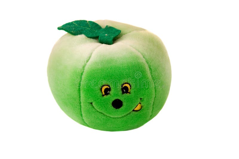 Green apple soft toy stock photo. Image of face, apple 7308162