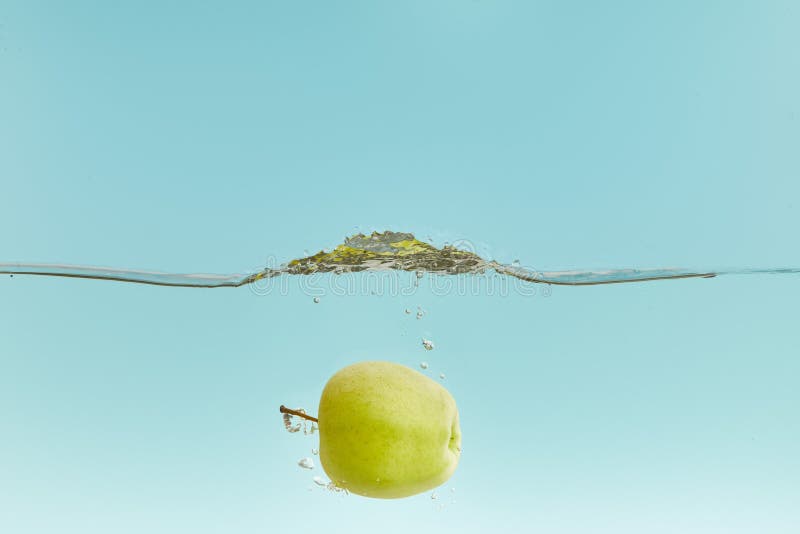Apple in Water with Bubbles on Stock Image Image of organic, apple
