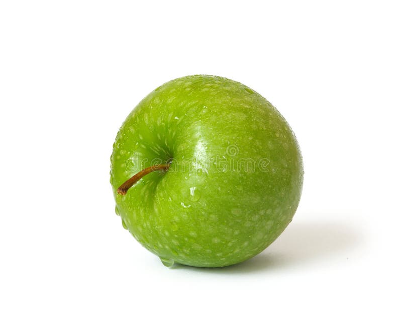 Green apple on a white background