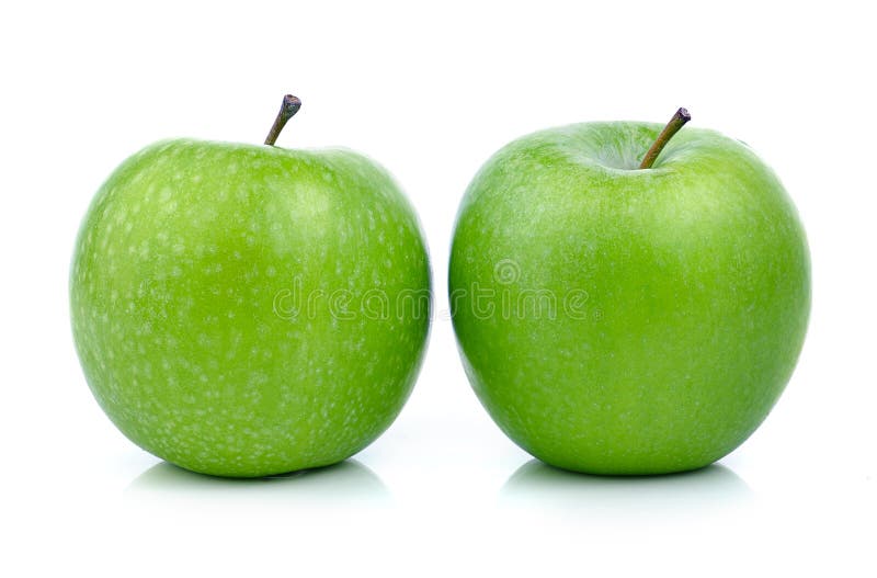 Green apple on white background