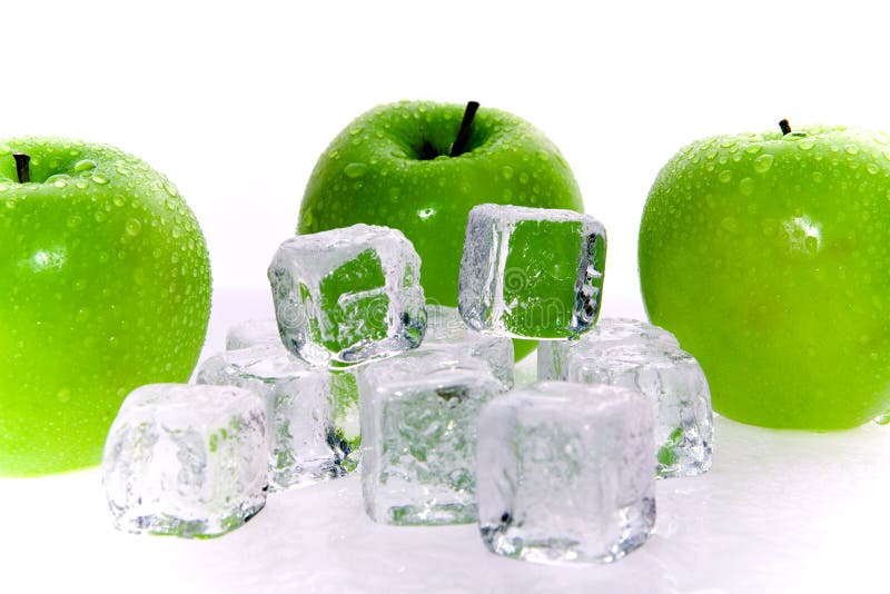 Green Apples And Ice Cubes