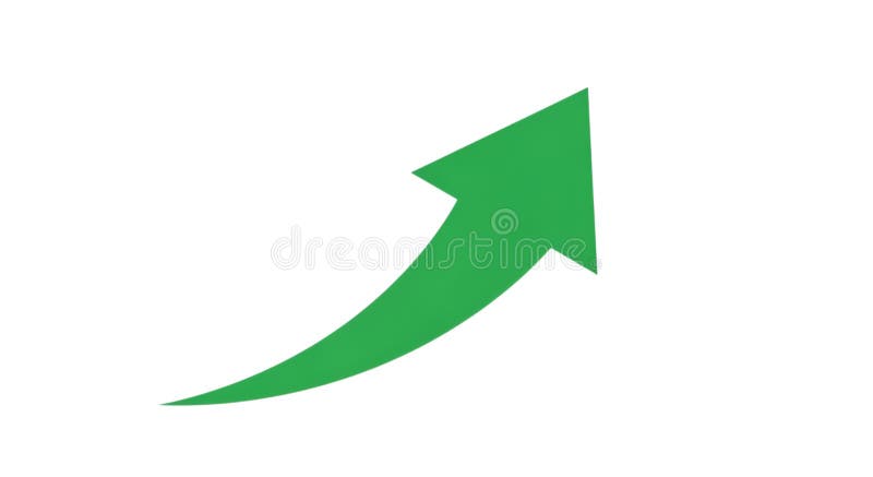 Green arrow pointing up, growth symbol, business concept, direction indicator, sign stock illustration